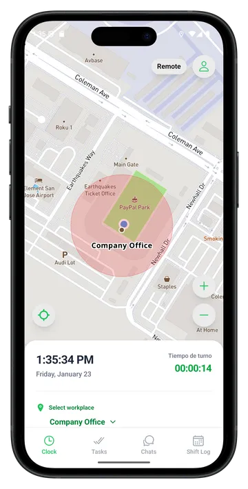 Presence Control with Geolocation